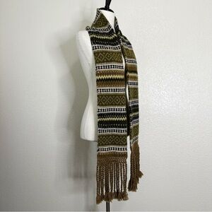 NWOT Andes Gifts Alpaca Blend Fair Isle Peruvian & Bolivian Hand Knit Scarf